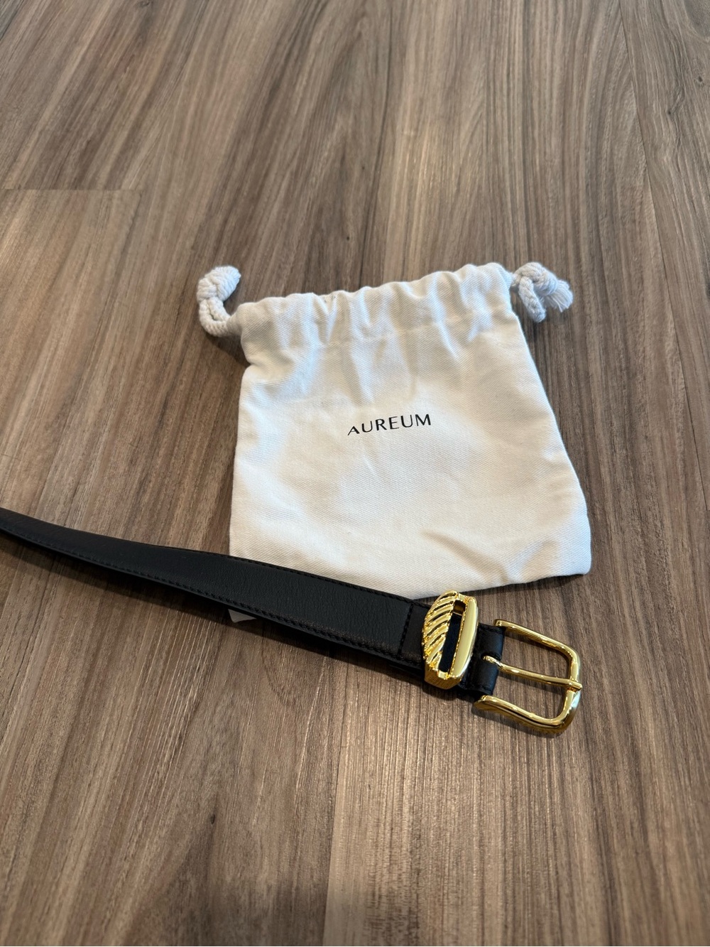 AUREUM No. 3 French Rope Belt Black Leather Size M/L - Picture 6 of 13
